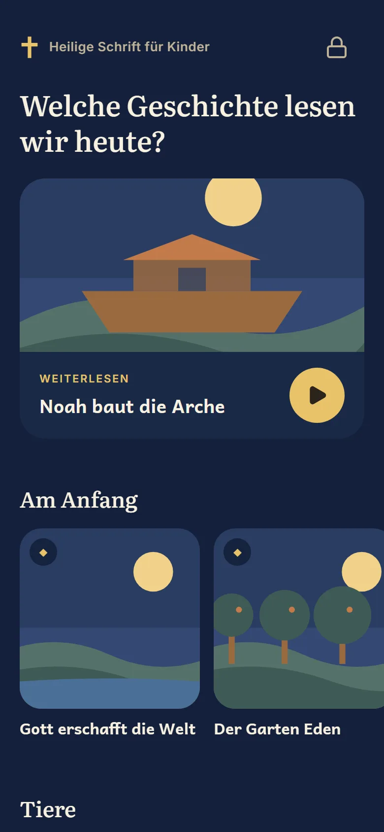 Das Regal im Abendhimmel: nachtblauer Grund, helle Schrift